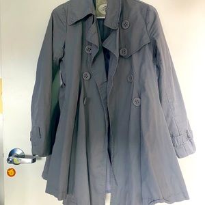 Periwinkle puffy double breasted gown pea coat